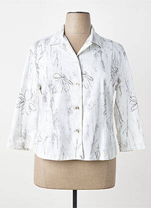 Chemisier coupe cintrée manches longues blanc CLAUDE DE SAIVRE femme