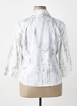 Chemisier coupe cintrée manches longues blanc CLAUDE DE SAIVRE femme