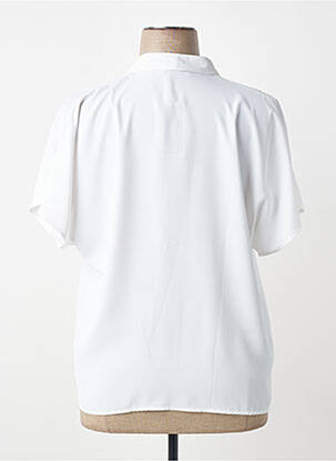 Chemisier tissage popeline manches courtes blanc PIER BÉ femme