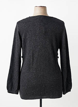 Pull tissage chiné manches longues noir LEWINGER femme