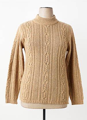 Pull coupe cintrée manches longues beige PRUNELLE femme