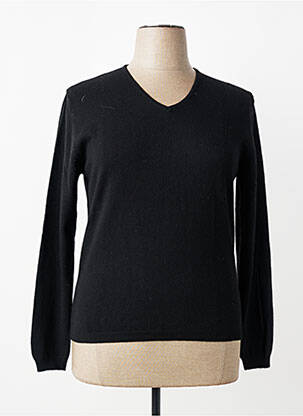 Pull col v manches longues noir ELLEMME femme