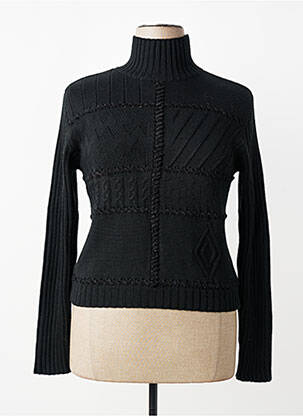 Pull coupe cintrée manches longues noir PAUL BRIAL femme