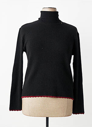 Pull col roulé coupe cintrée manches longues noir PAUL BRIAL femme