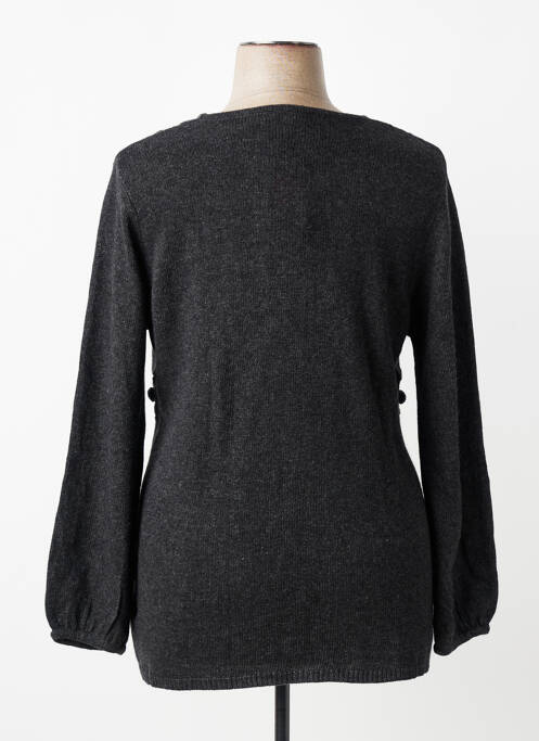 Pull tissage chiné manches longues noir LEWINGER femme