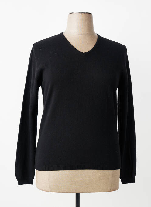 Pull col v manches longues noir ELLEMME femme