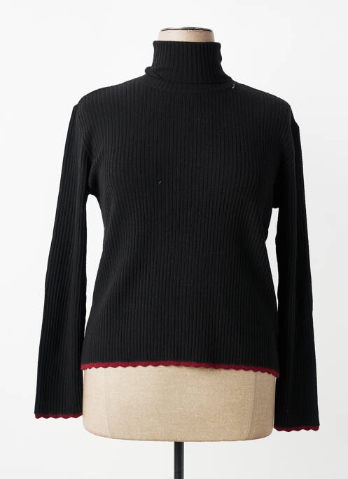 Pull col roulé tissage côtelé manches longues noir PAUL BRIAL femme