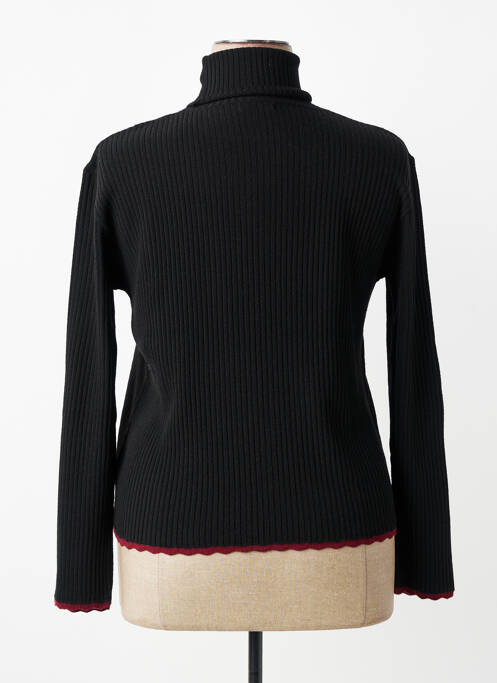 Pull col roulé tissage côtelé manches longues noir PAUL BRIAL femme