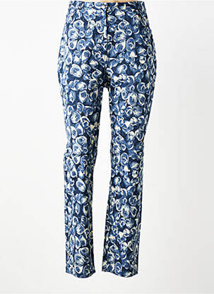 Pantalon slim tissage popeline taille normale bleu BIESSE femme