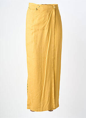Jupe longue coupe droite jaune CANNISSE femme