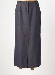 Jupe longue coupe droite bleu FEDORA femme
