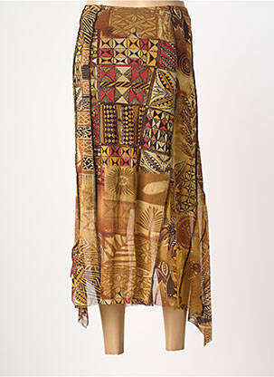 Jupe longue imprimé fantaisie marron PIER BÉ femme