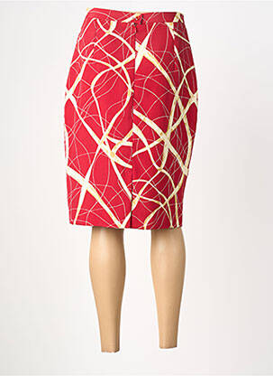 Jupe mi-longue taille normale rouge CLAUDE DE SAIVRE femme