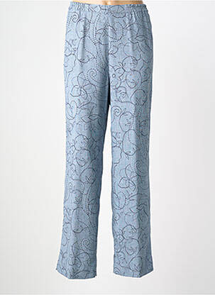 Pantalon droit tissage crêpe taille normale bleu PIER BÉ femme