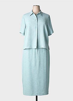 Ensemble jupe coupe droite bleu PRUNELLE femme
