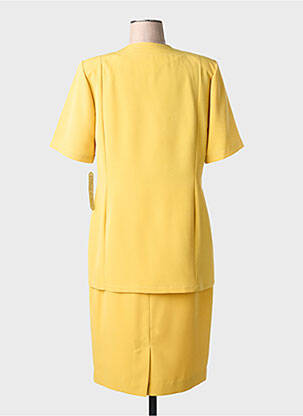 Ensemble jupe coupe droite jaune CLAUDE DE SAIVRE femme