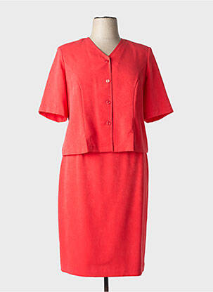 Ensemble jupe fermeture zippée au dos rouge PRUNELLE femme