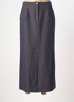 Jupe longue coupe droite bleu FEDORA femme