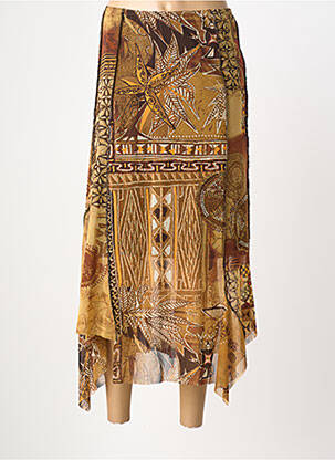 Jupe longue imprimé fantaisie marron PIER BÉ femme