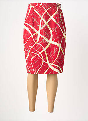 Jupe mi-longue taille normale rouge CLAUDE DE SAIVRE femme