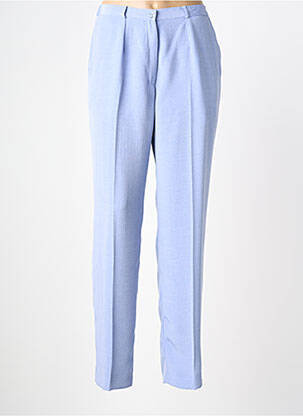 Pantalon droit tissage popeline taille normale bleu PIER BÉ femme