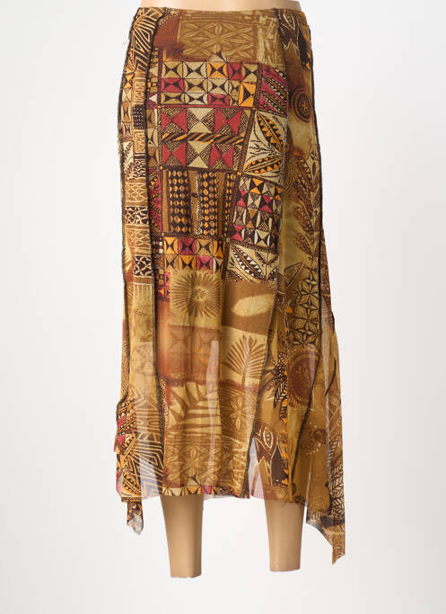 Jupe longue imprimé fantaisie marron PIER BÉ femme