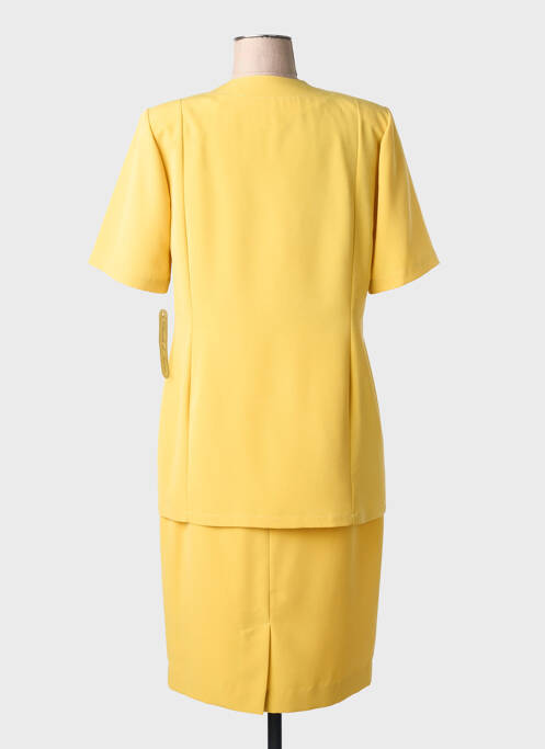 Ensemble jupe fermeture zippée au dos jaune CLAUDE DE SAIVRE femme