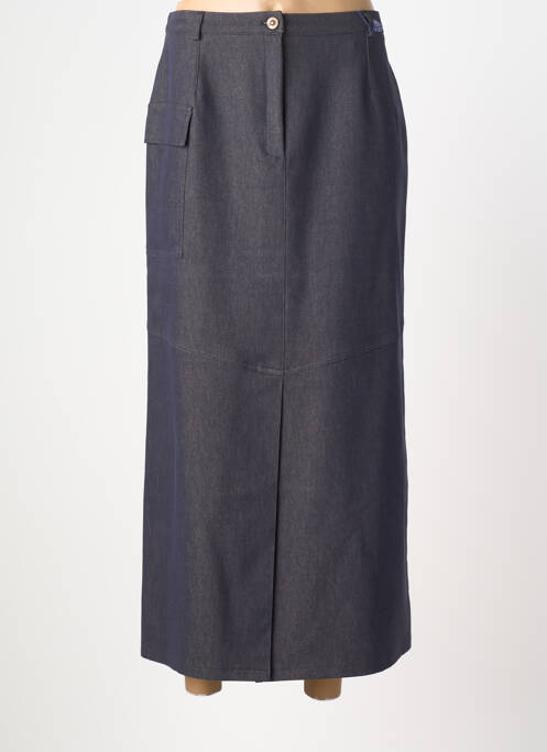 Jupe longue coupe droite bleu FEDORA femme