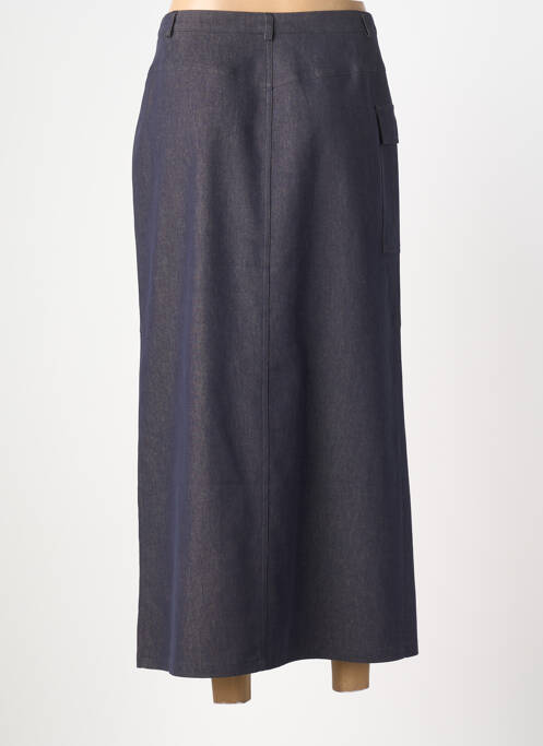 Jupe longue coupe droite bleu FEDORA femme