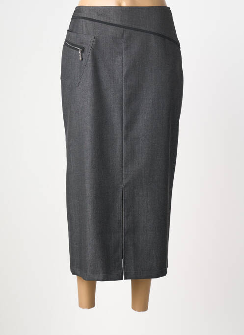 Jupe longue fermeture zippée au dos gris MITSOUKI femme