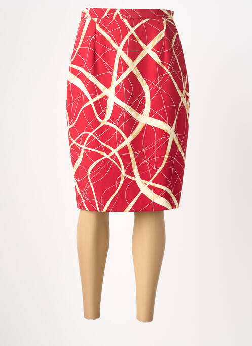 Jupe mi-longue taille normale rouge CLAUDE DE SAIVRE femme