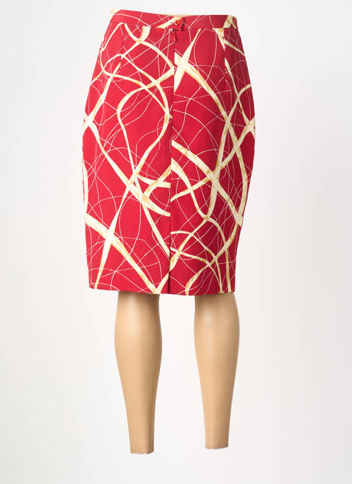 Jupe mi-longue taille normale rouge CLAUDE DE SAIVRE femme
