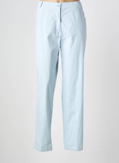 Pantalon chino tissage popeline taille normale bleu PIER BÉ femme