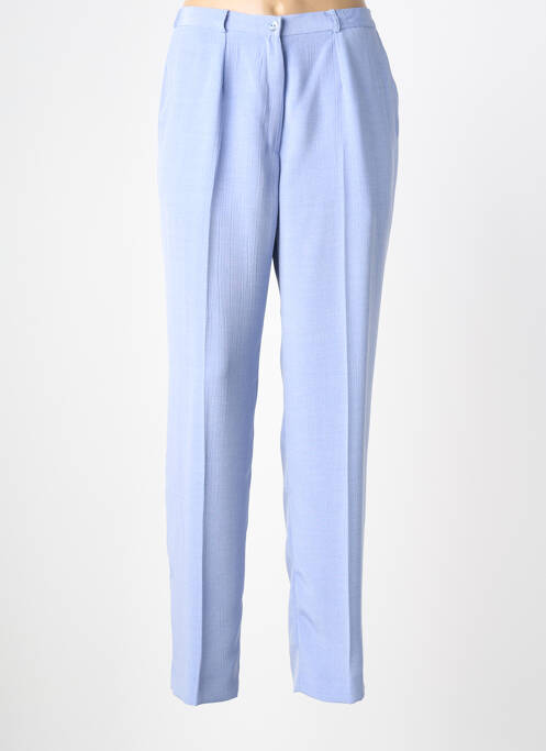 Pantalon droit tissage popeline taille normale bleu PIER BÉ femme