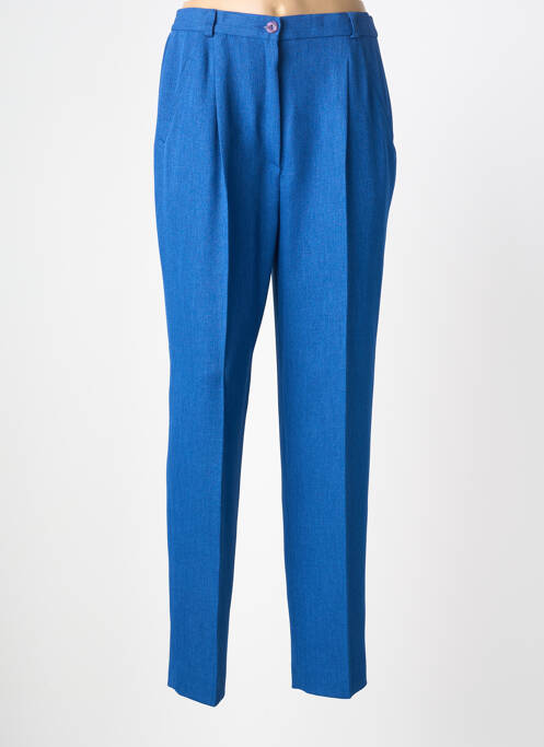 Pantalon droit fermeture zippée sous rabat boutonné taille normale bleu PIER BÉ femme
