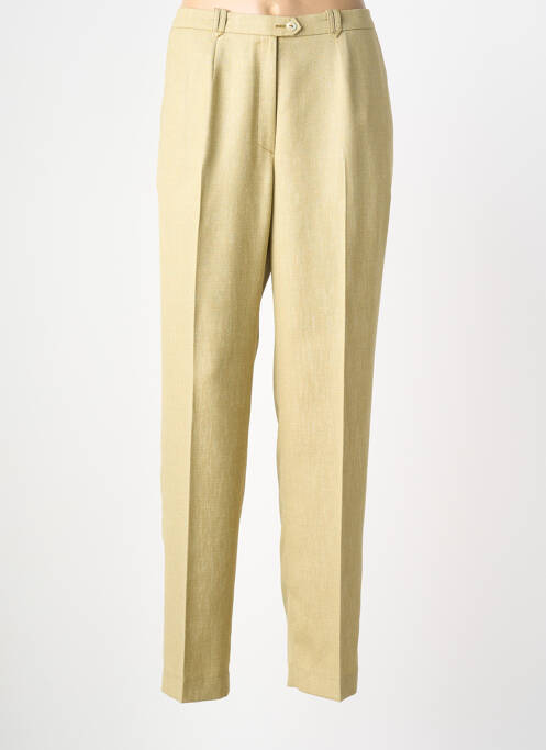 Pantalon droit fermeture zippée sous rabat boutonné taille normale vert PIER BÉ femme