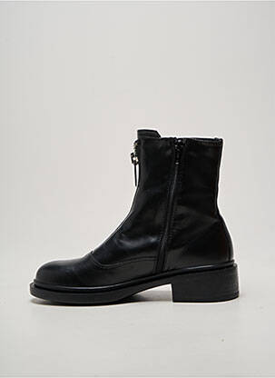 Bottines/boots tissage satiné talon plat jusqu'à 3cm noir NIMAL femme