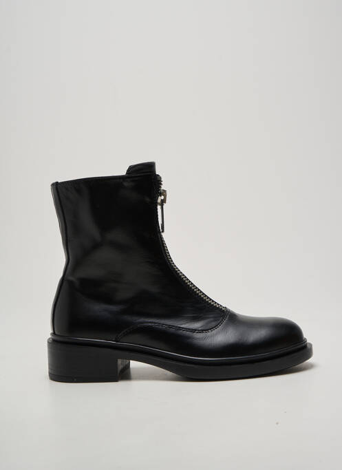 Bottines/boots tissage satiné talon plat jusqu'à 3cm noir NIMAL femme