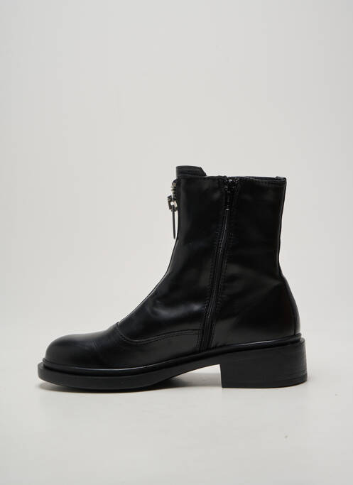 Bottines/boots tissage satiné talon plat jusqu'à 3cm noir NIMAL femme