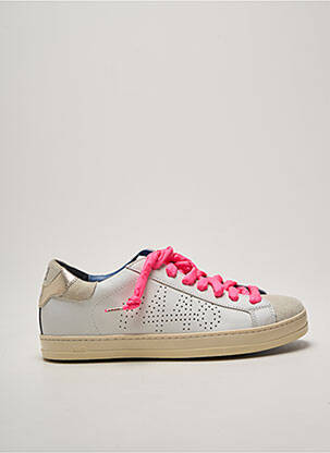 Baskets bout rond talon plat jusqu'à 3cm blanc P448 femme
