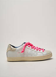 Baskets bout rond talon plat jusqu'à 3cm blanc P448 femme