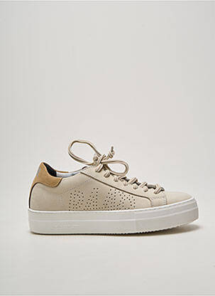 Baskets bout rond talon plat jusqu'à 3cm beige P448 femme