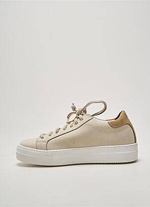 Baskets bout rond talon plat jusqu'à 3cm beige P448 femme