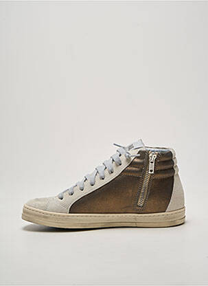 Baskets fermeture zip et lacets talon plat jusqu'à 3cm marron P448 femme