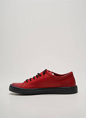 Baskets fermeture elastique talon plat jusqu'à 3cm rouge CHACAL femme