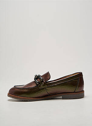 Mocassins chiquet talon plat jusqu'à 3cm vert ALIWELL femme