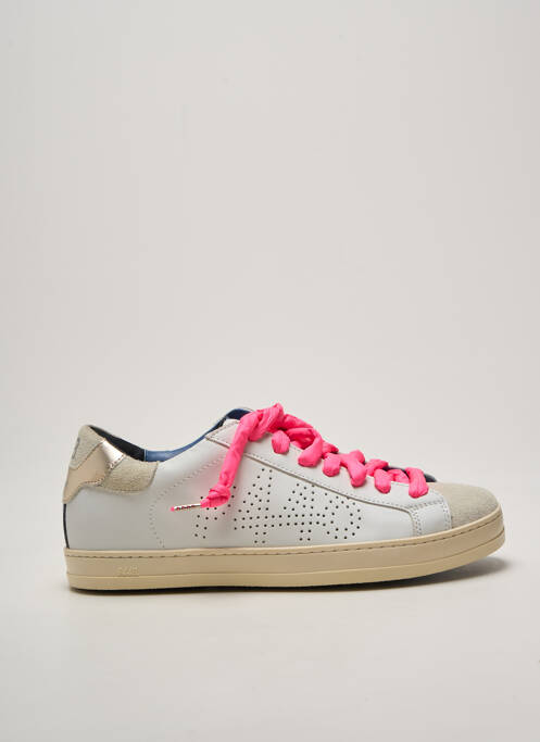 Baskets bout rond talon plat jusqu'à 3cm blanc P448 femme