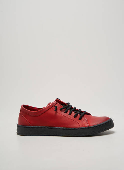 Baskets fermeture elastique talon plat jusqu'à 3cm rouge CHACAL femme
