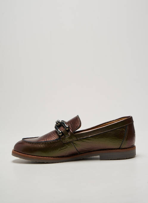 Mocassins chiquet talon plat jusqu'à 3cm vert ALIWELL femme