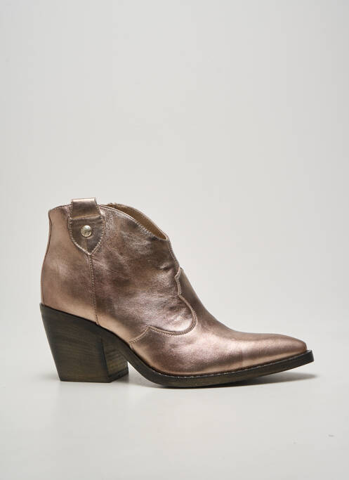 Bottines/boots tissage satiné talon de 7 à 9cm marron NERO GIARDINI femme
